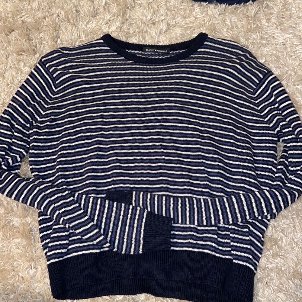 Brandy Melville Navy Striped Sweater